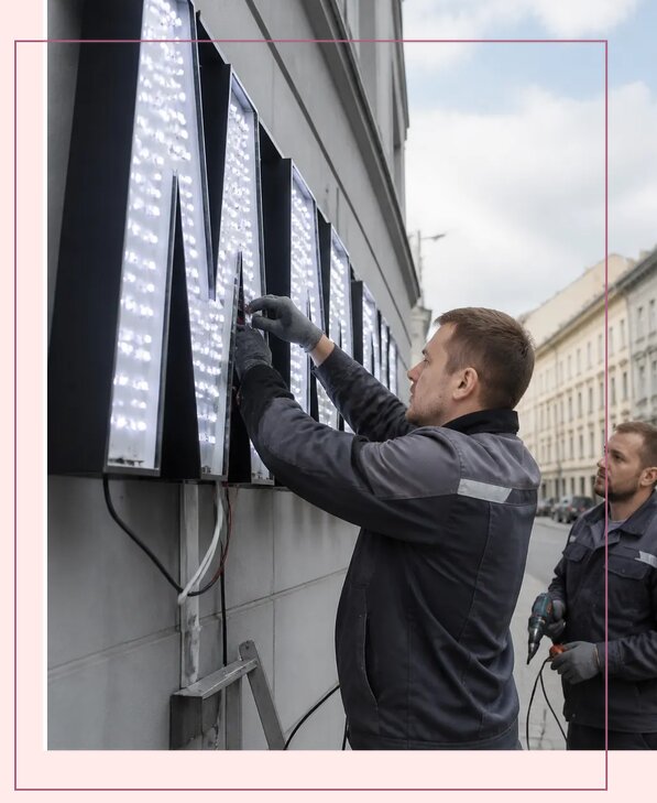 Изготовление и монтаж светодиодных LED вывесок в Бердске